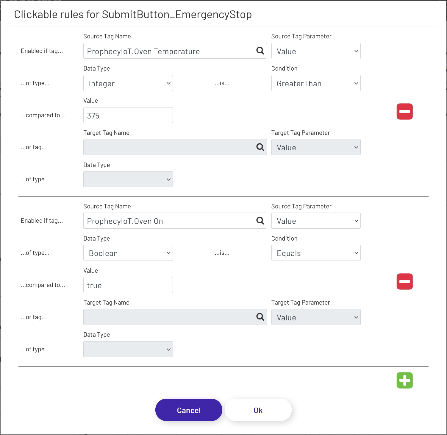Sample Button Clickable Rules