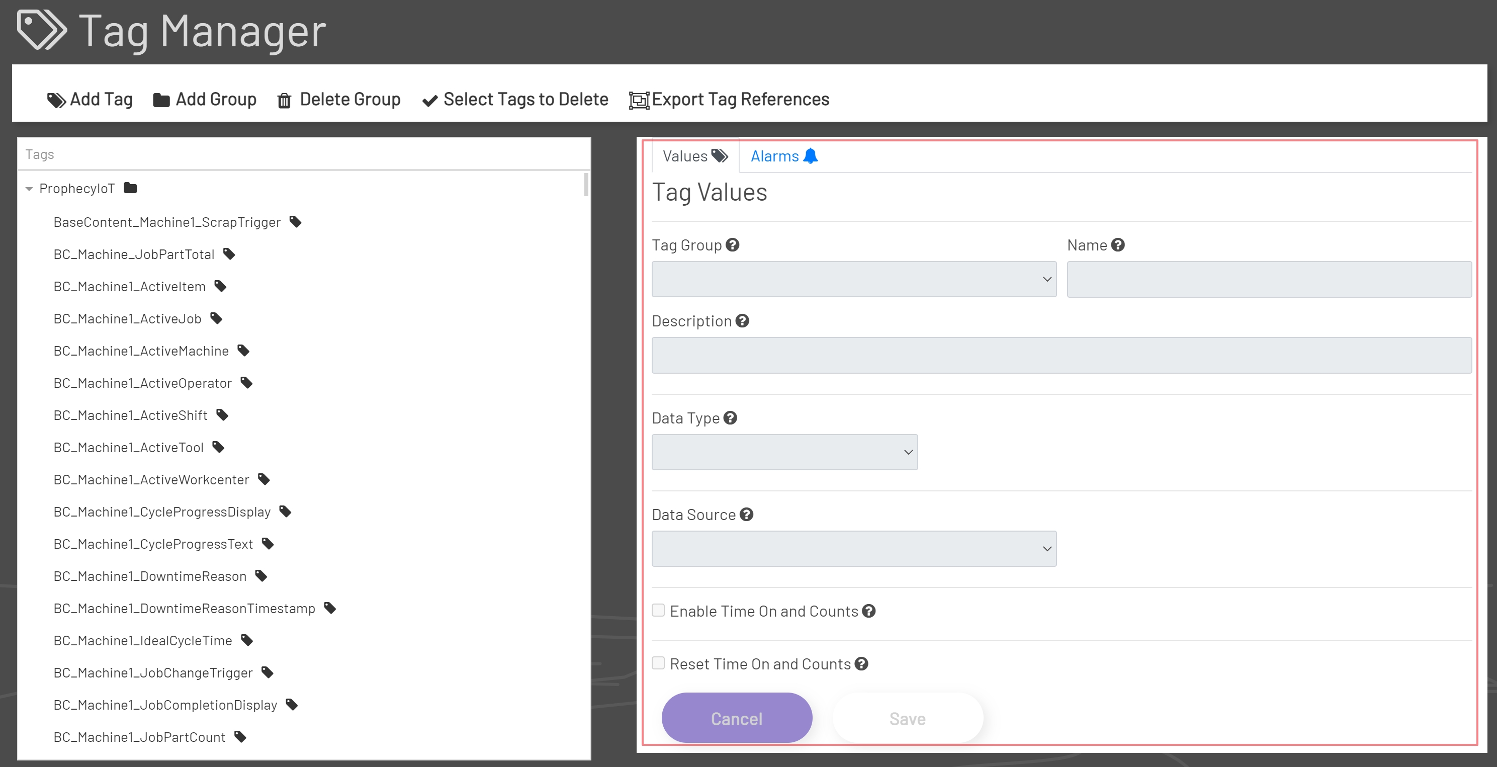 Main Tag Manager View