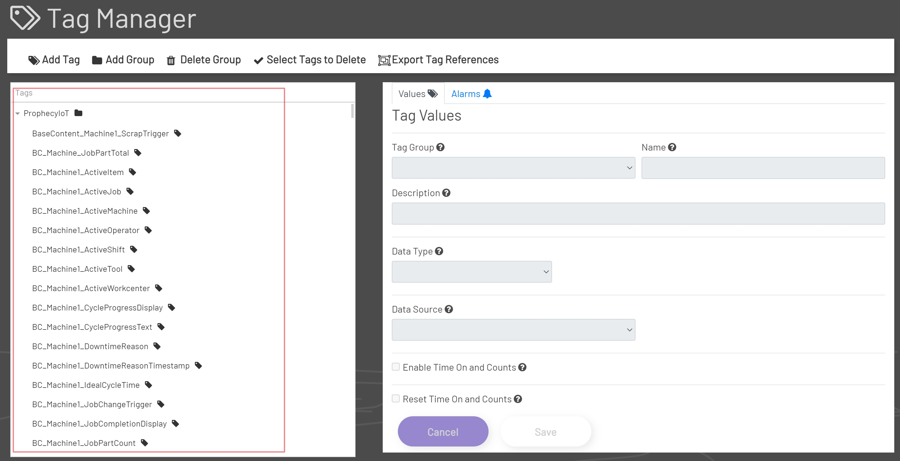 Main Tag Manager View