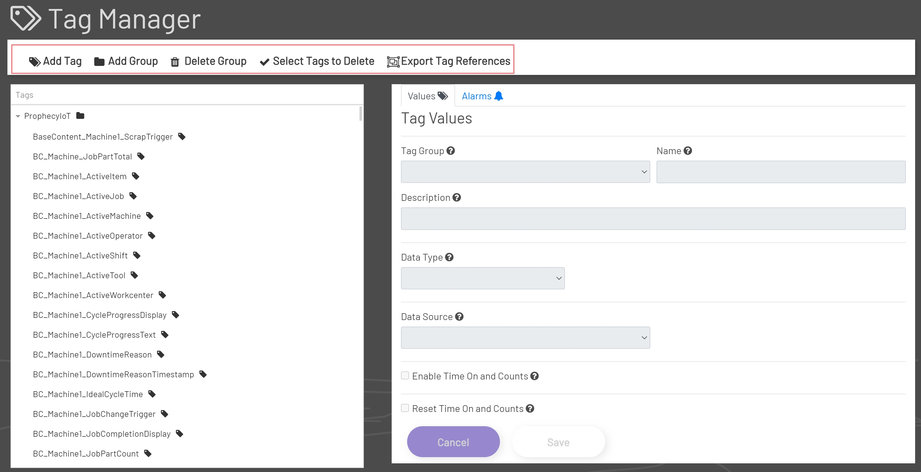 Main Tag Manager View