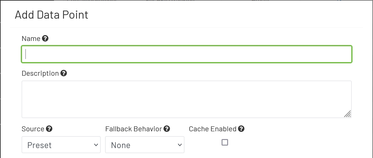 Data Point Creation Form