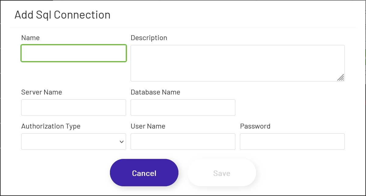 SQL Connection Creation Form