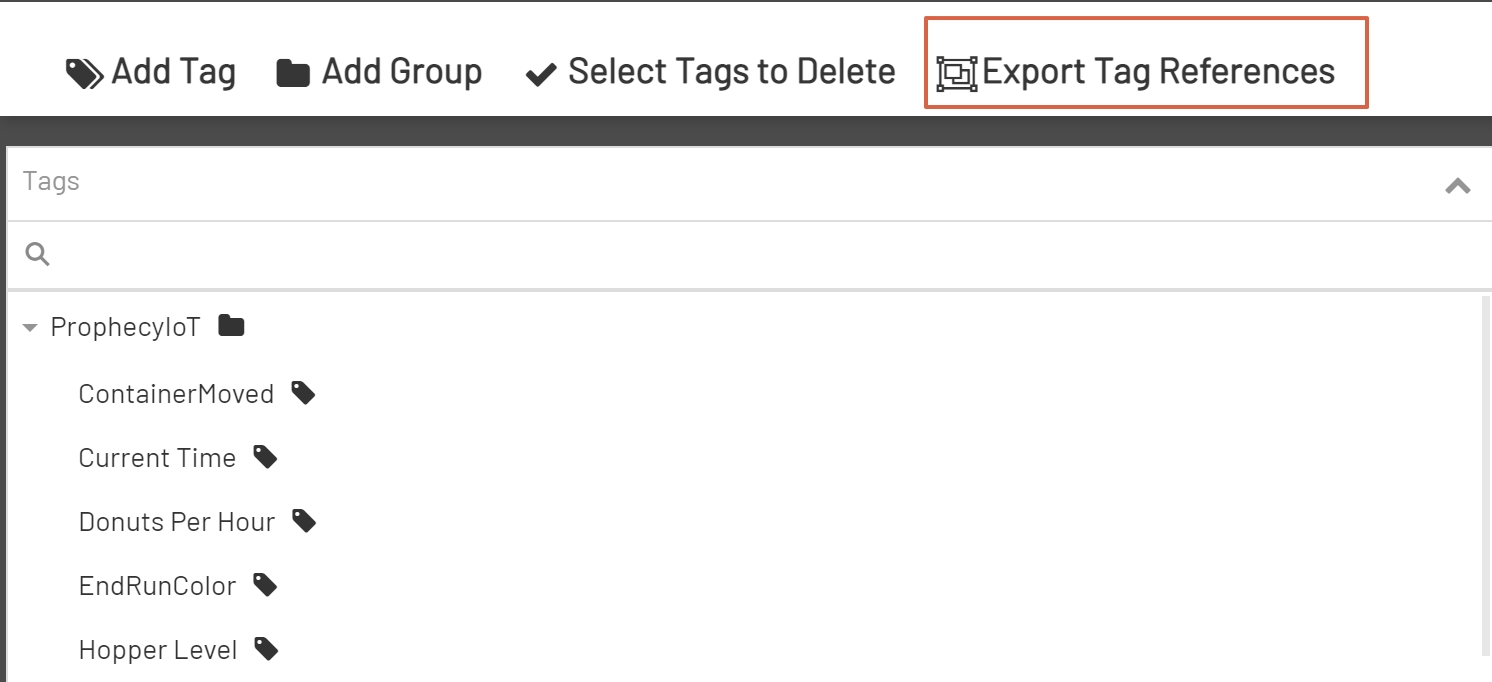 Top Bar Export Tags