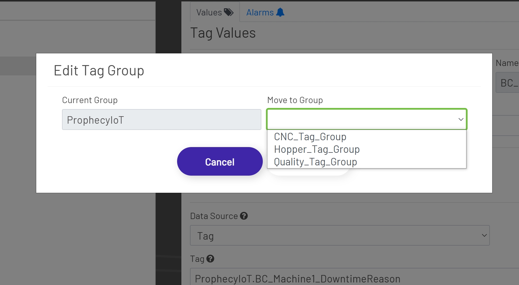 Tag Editor Move Modal