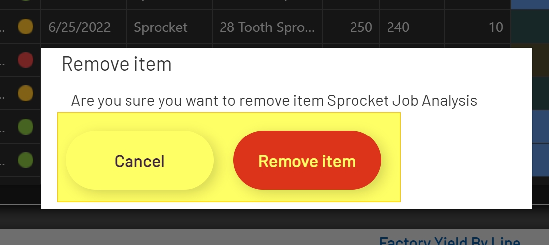 Remove Item Modal