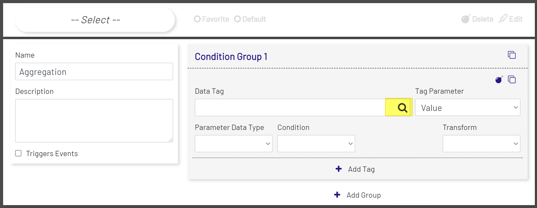 Aggregation Open Tag Tree