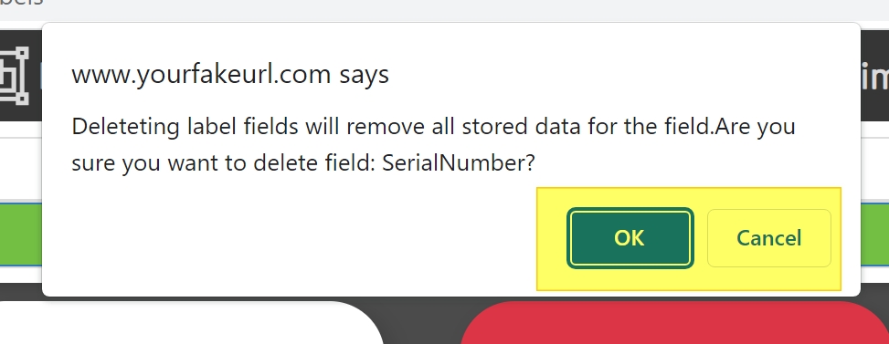 Delete Field Modal