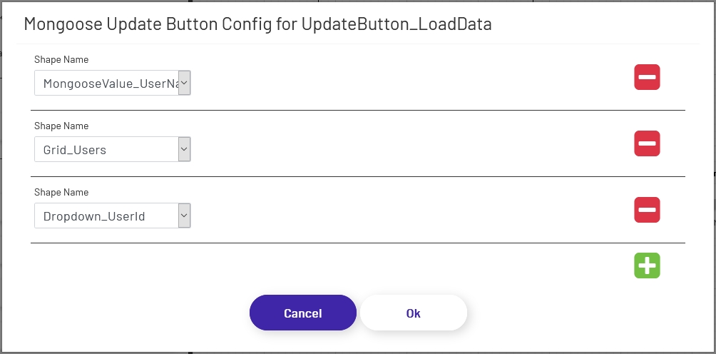 Mongoose Update Button Config