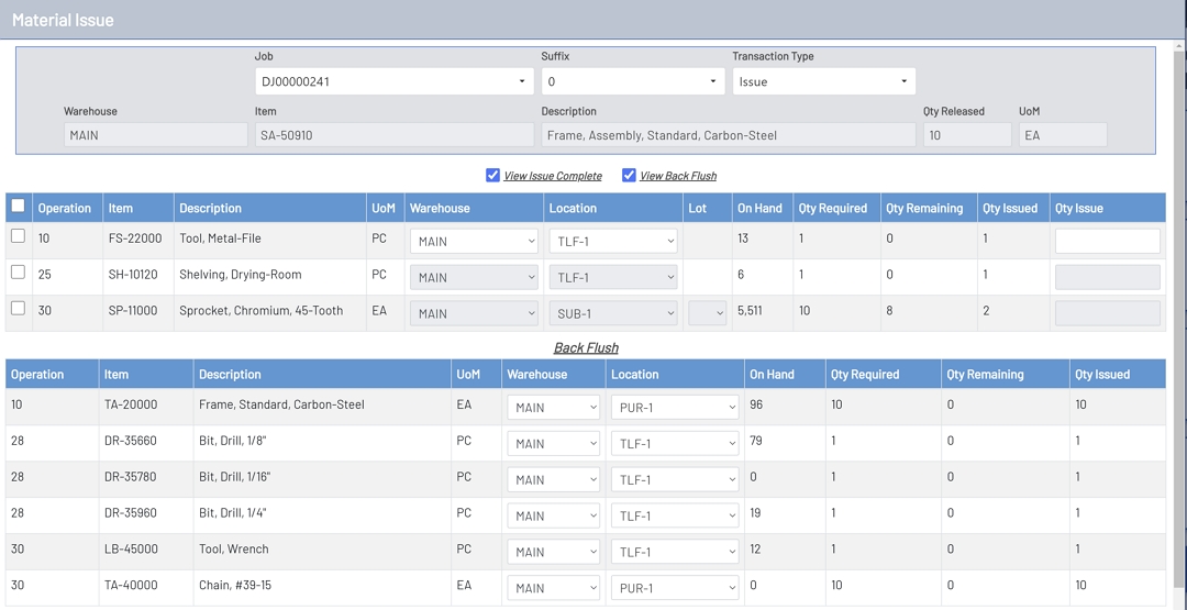 Material Issue & Return