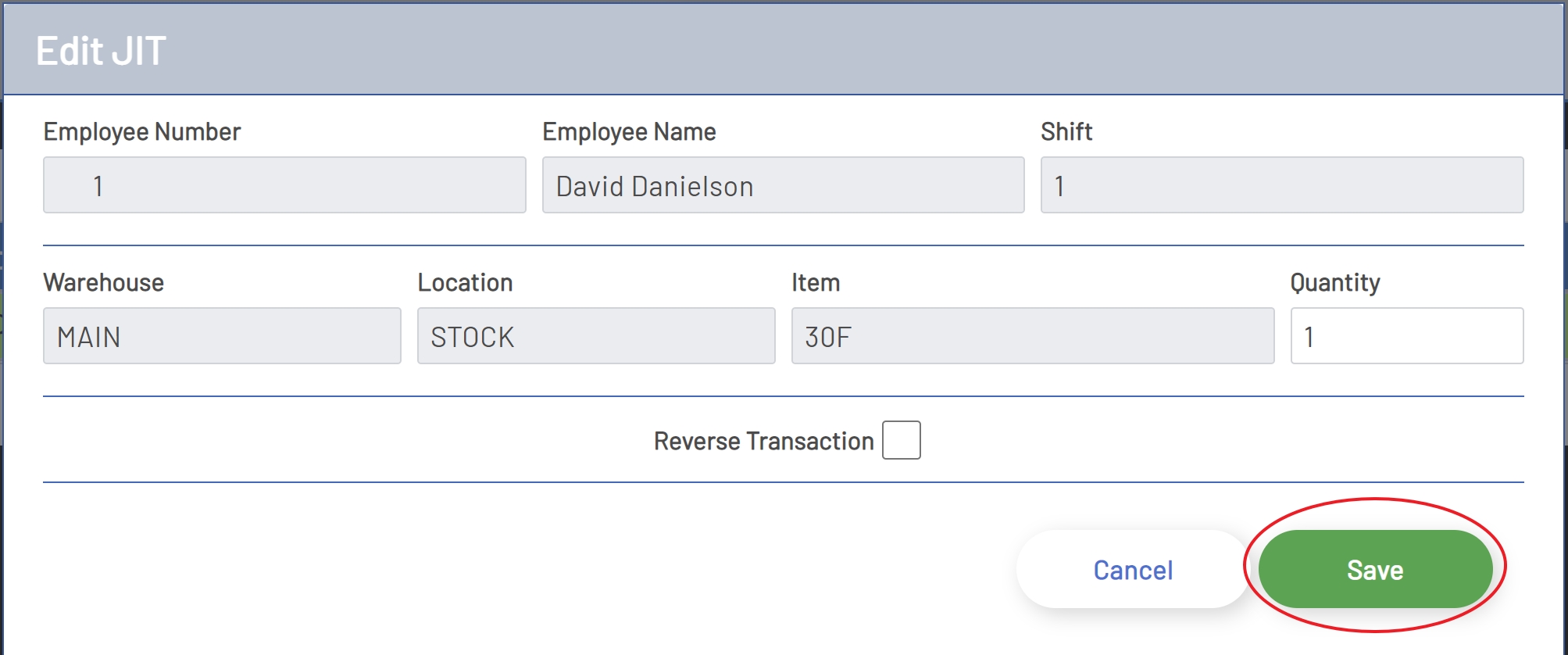 Save JIT Transaction
