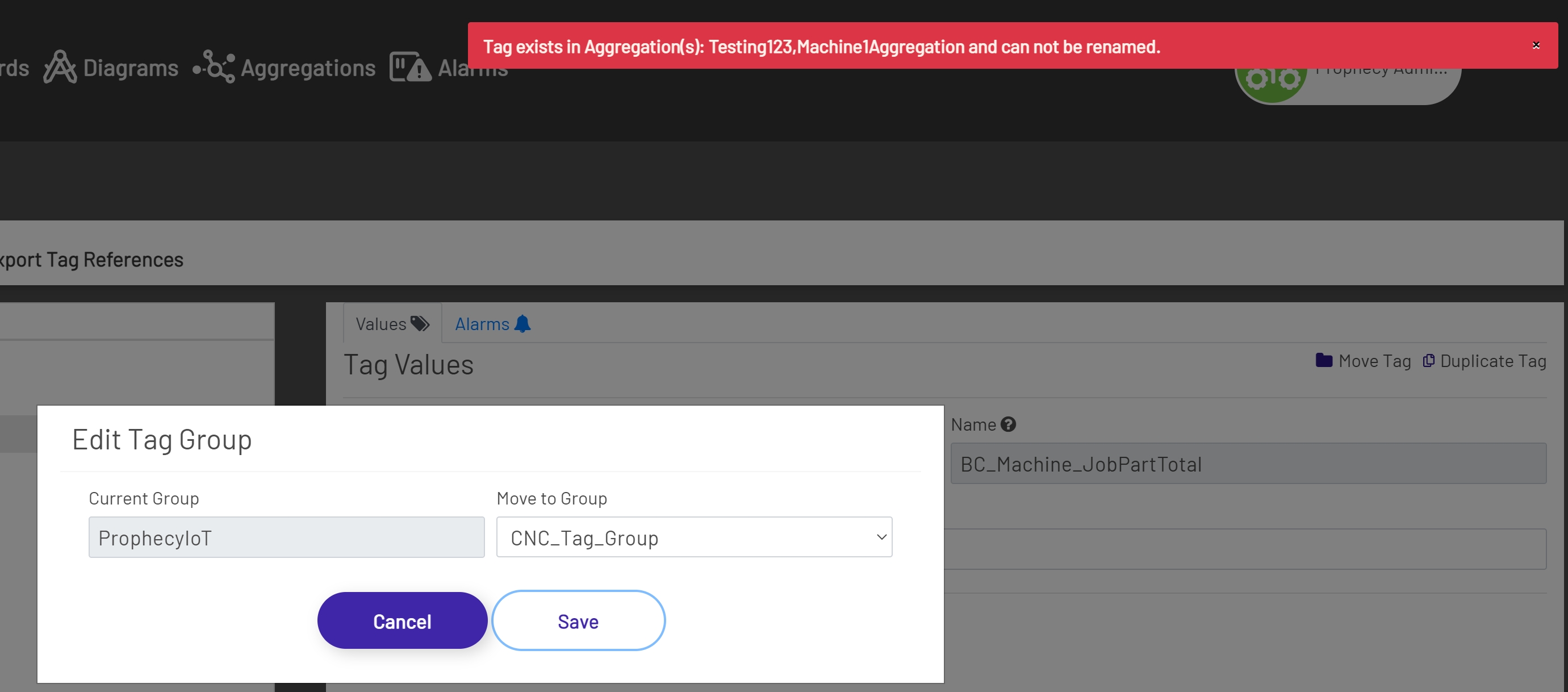 Tag Editor Aggregation Error