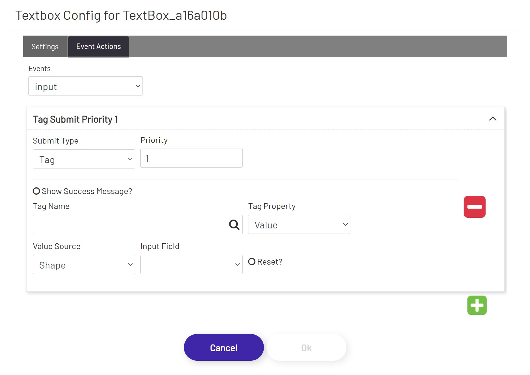 Textbox Event Actions