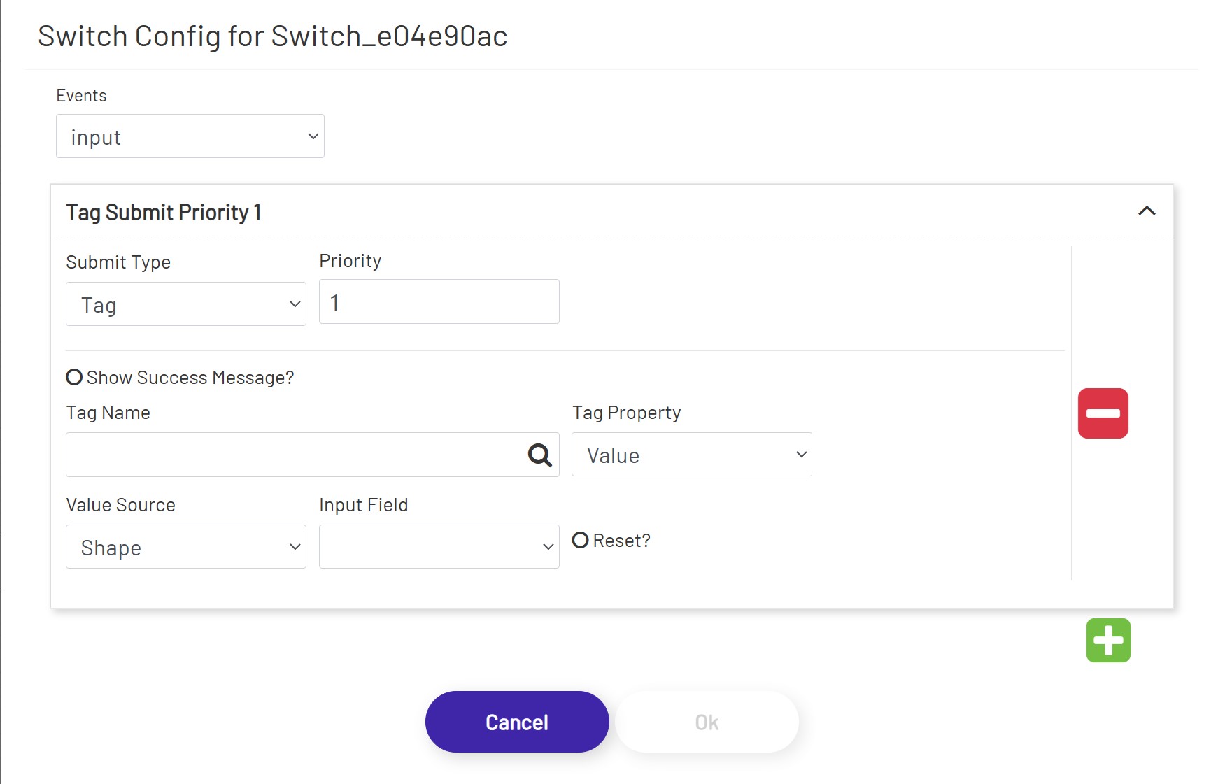 Toggle Switch Event Actions