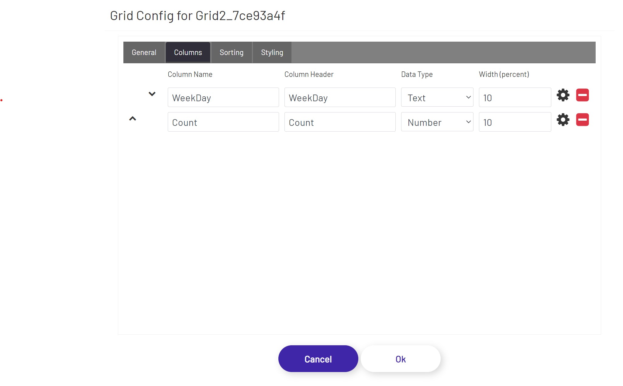 Unified Grid Config Column
