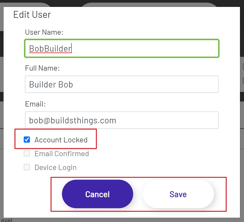 Admin User Selection