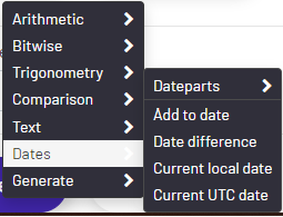 Insert Function -> Dates