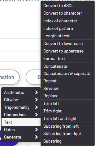 Insert Function -> Text