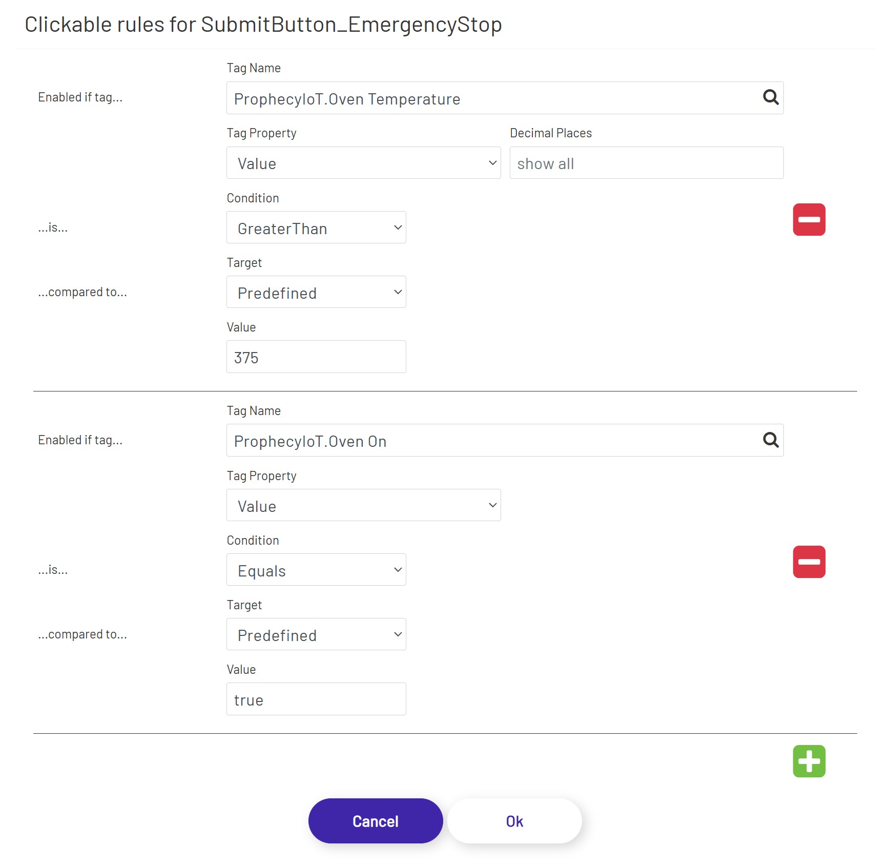 Sample Button Clickable Rules