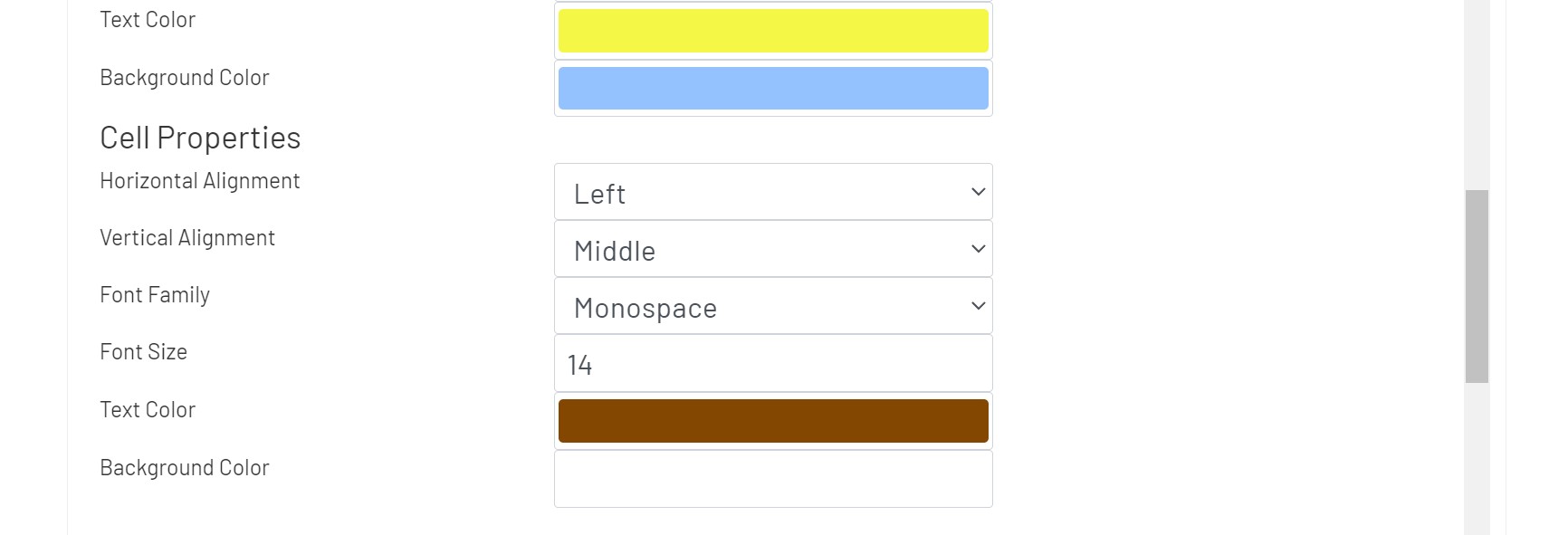 Mongoose Grid Config Styling 2