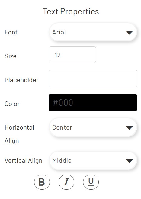 Shape Text Configuration