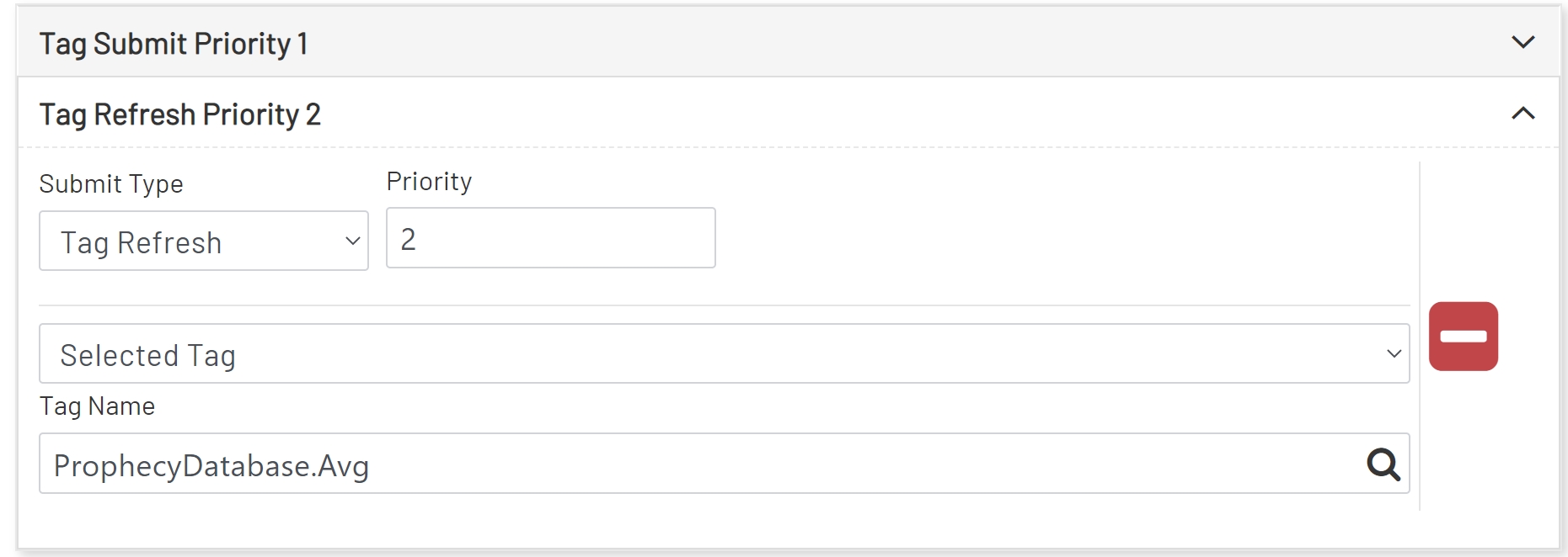 Tag Refresh Submit Config Individual Tags