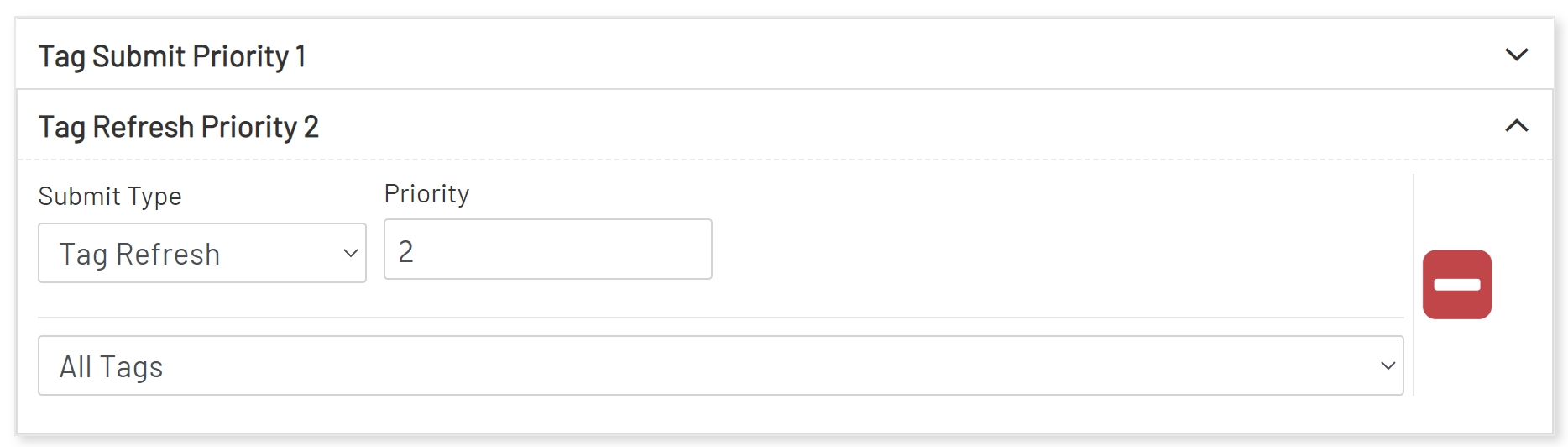 Tag Refresh Submit Config All Tags