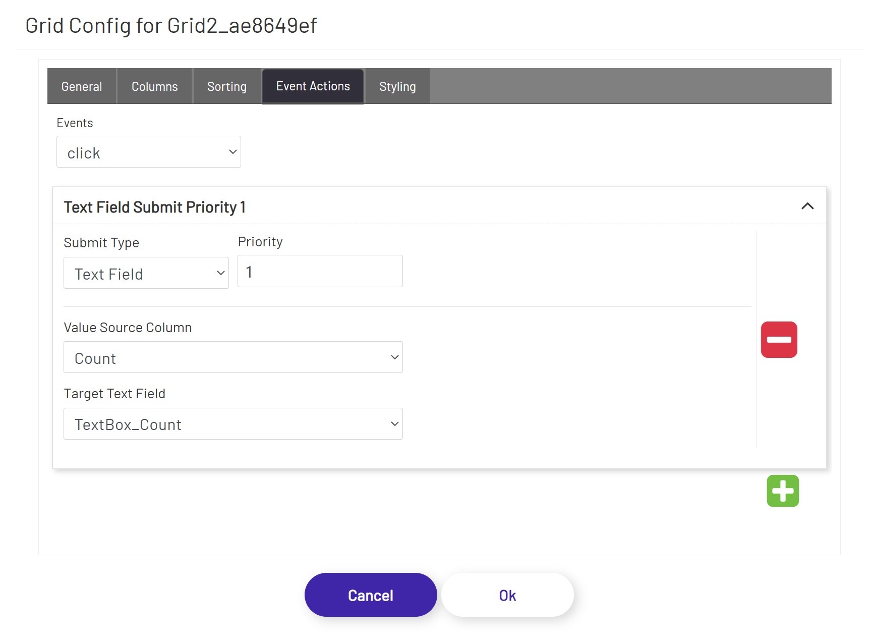 Unified Grid Config Event