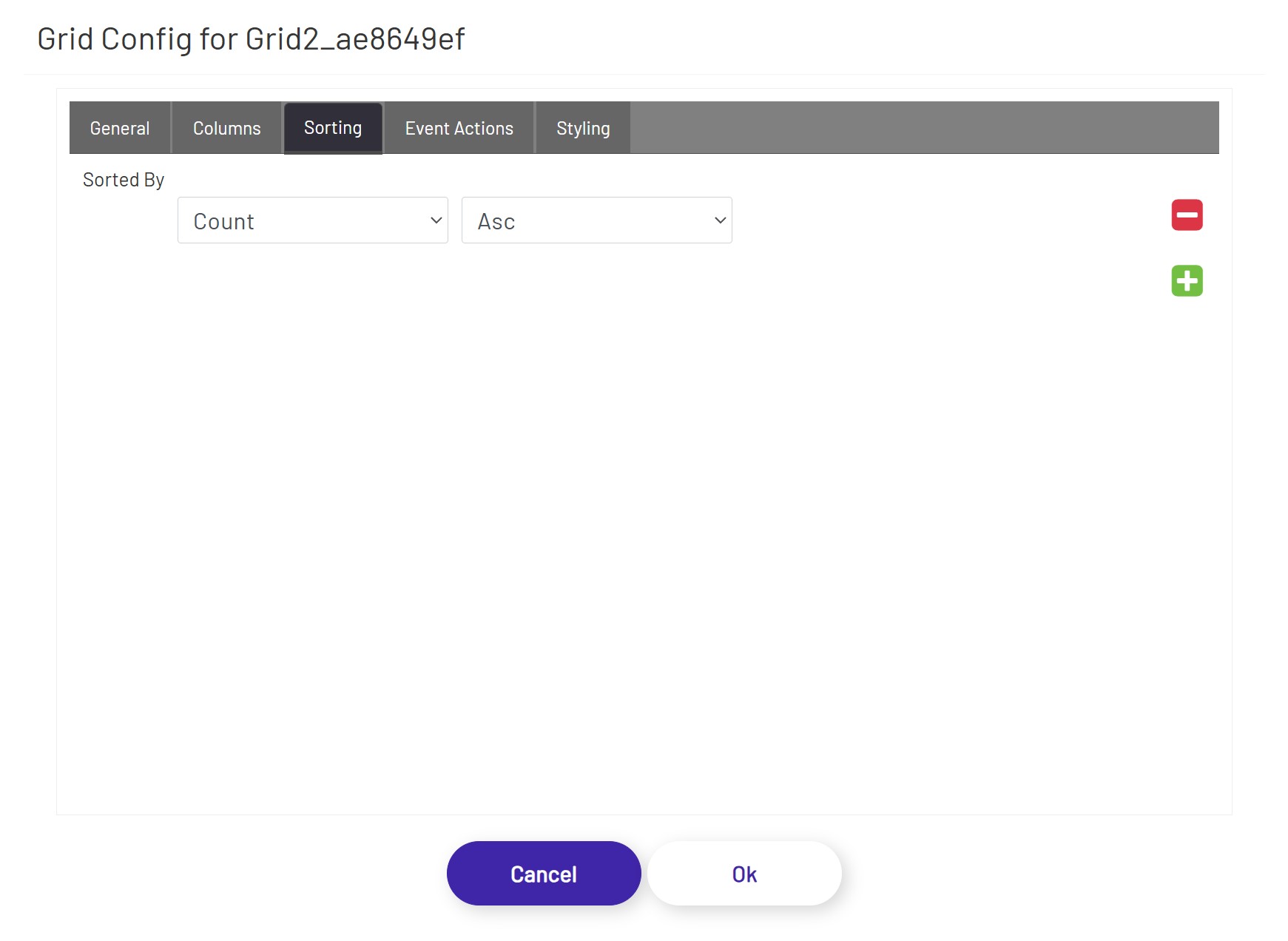 Unified Grid Config Sorting