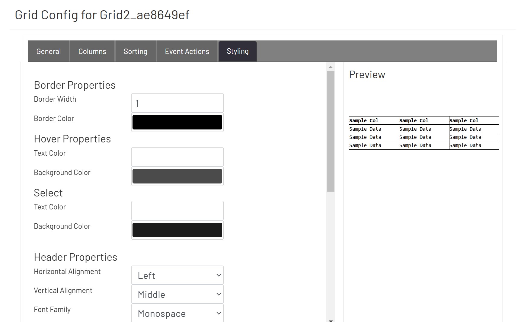 Unified Grid Config Styling 1