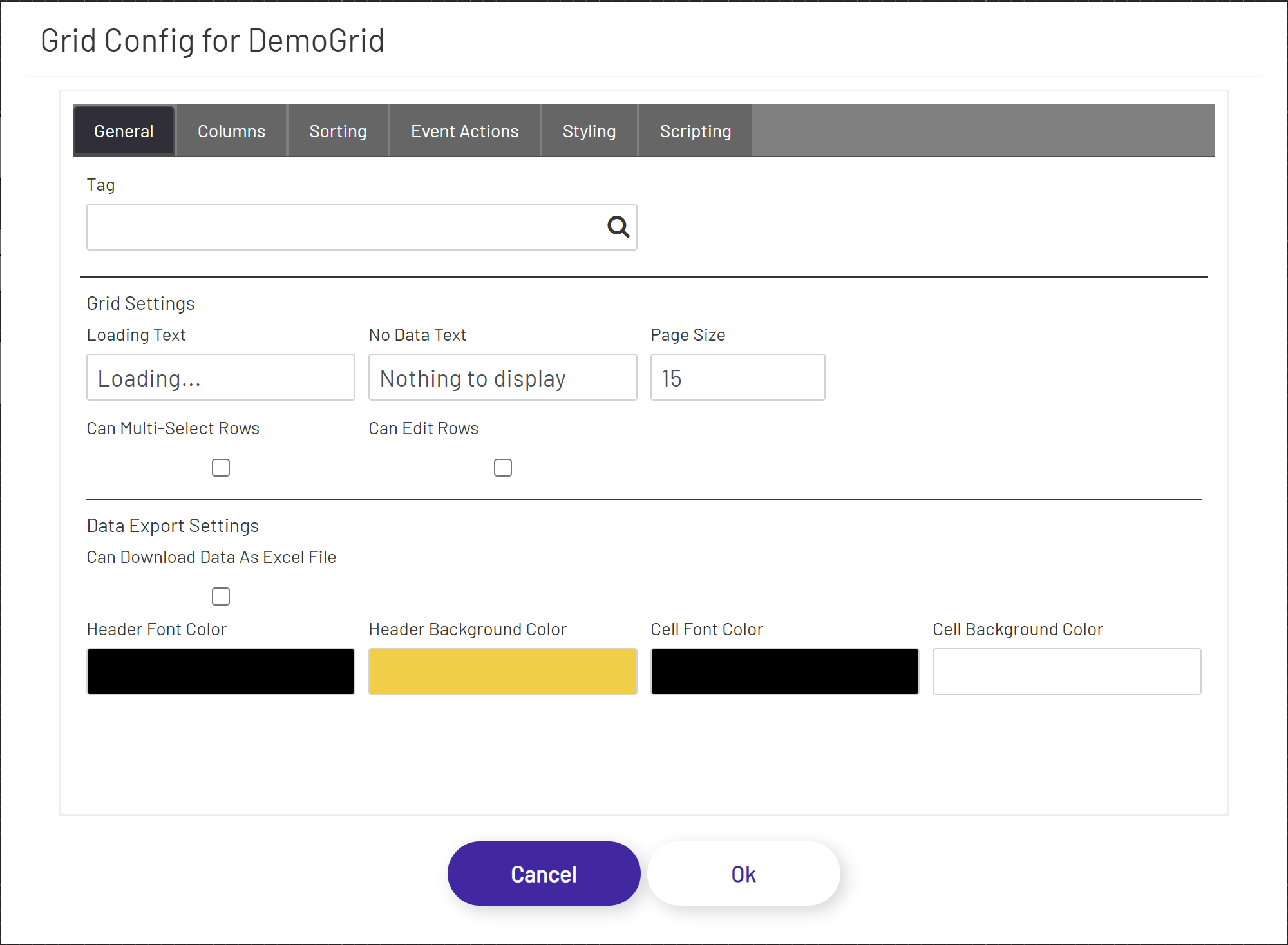 Unified Grid Config